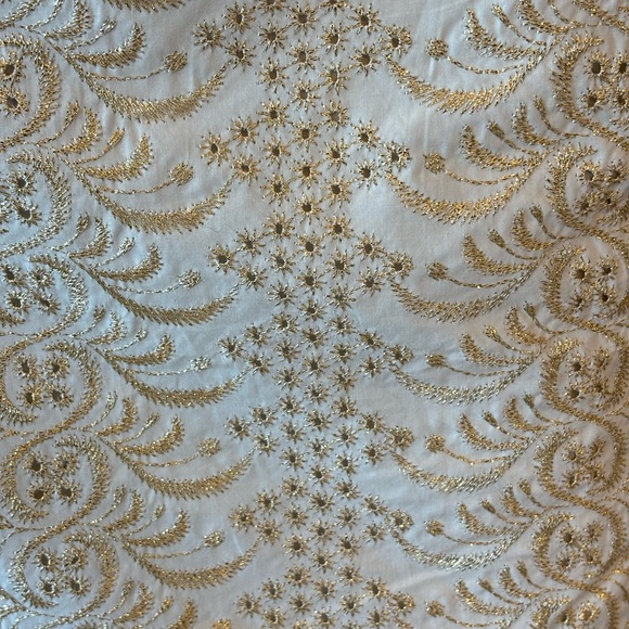 Banana Republic Gold Metallic Eyelet Skirt Size 2 - Picture 6 of 6